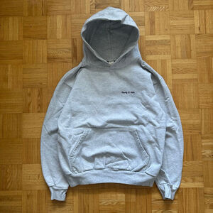 Sporty & Rich Gray Hoodie Embroidered logo spell out Small